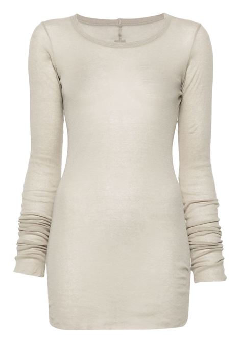 T-shirt a coste in grigio di Rick Owens - donna